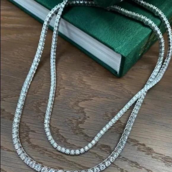 NEW “18” 925 STERLING SILVER DIAMOND NECKLACE, NICE NECKLACE, CUTE NECKLACE - Picture 4 of 4
